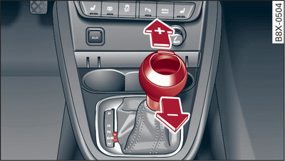 Centre console: Manual gear selection using selector lever